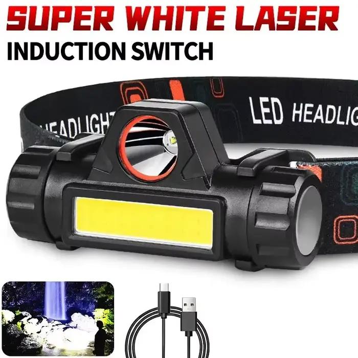 Phares extérieurs avec longue durée de vie de la batterie et lumière forte LED pêche de nuit charge lampe de poche magnétique montée sur la tête