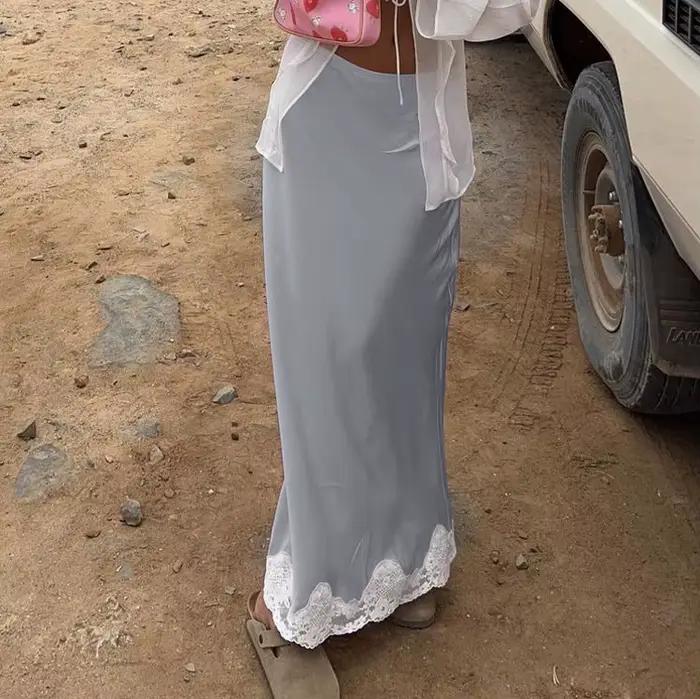 Jupe en Satin et dentelle pour femmes