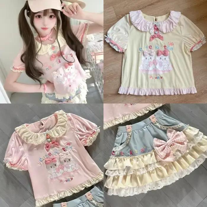 Jupe courte Y2K Harajuku mignonne et douce
