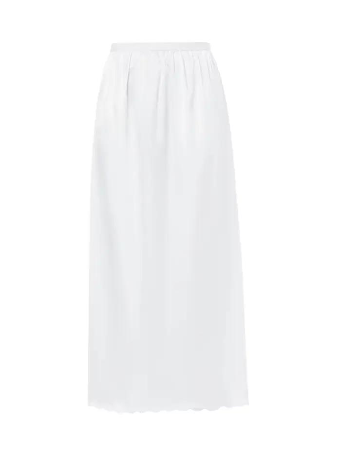 Demi-glissement sous jupe pour femmes 2025 mode solide noir blanc jaune taille élastique doublure intérieure jupe longue