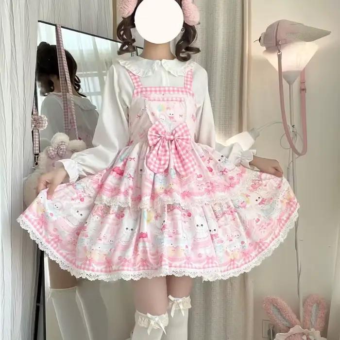 Jupe à bretelles au design Lolita original