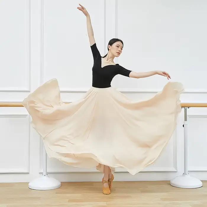 Jupe longue en mousseline de soie pour femmes