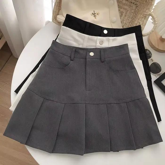 Y2K – jupe plissée Vintage taille haute pour femmes
