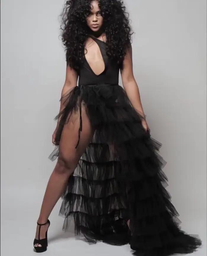 Jupes longues en tulle noir sexy