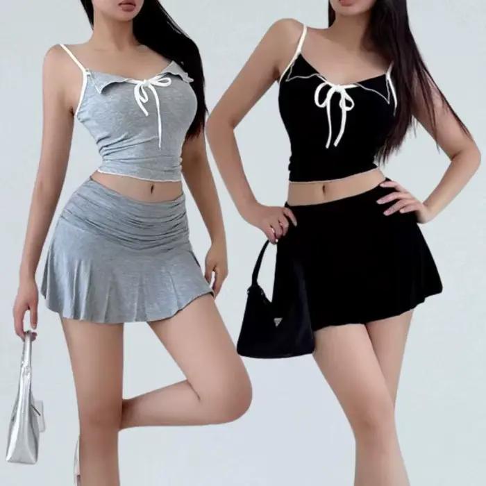 Jupe trapèze plissée pour femme
