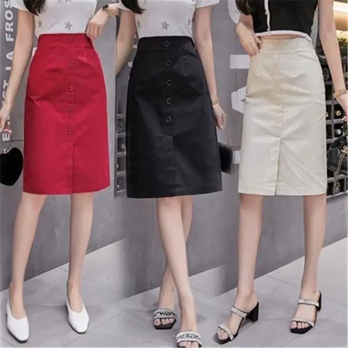 Jupe trapèze taille haute pour femme