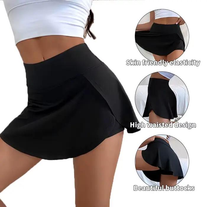 Jupe-culotte de sport taille haute pour femmes