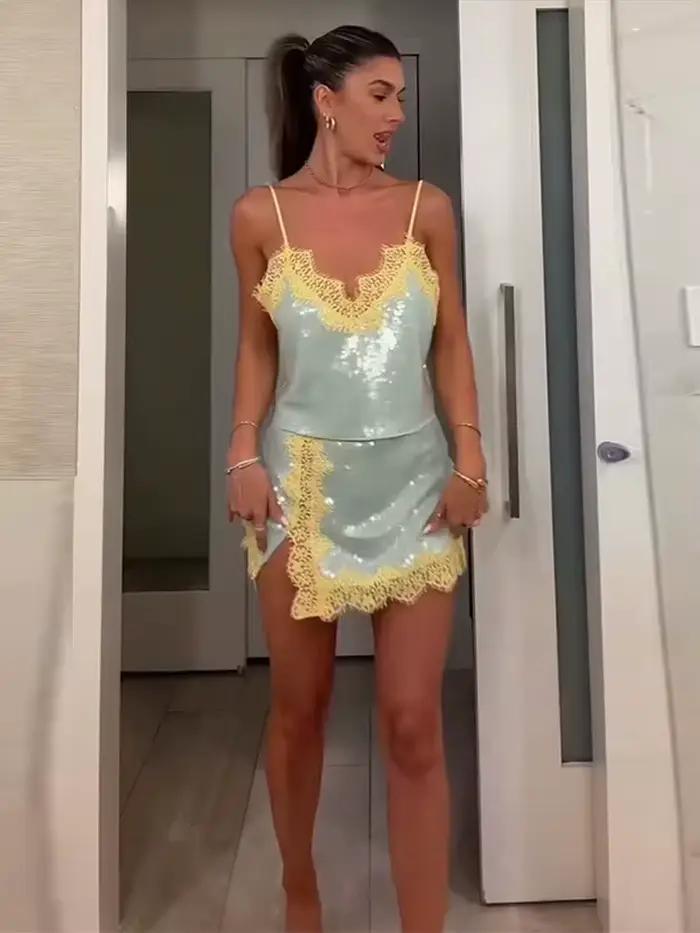 Nouvel ensemble jupe et haut pour femme