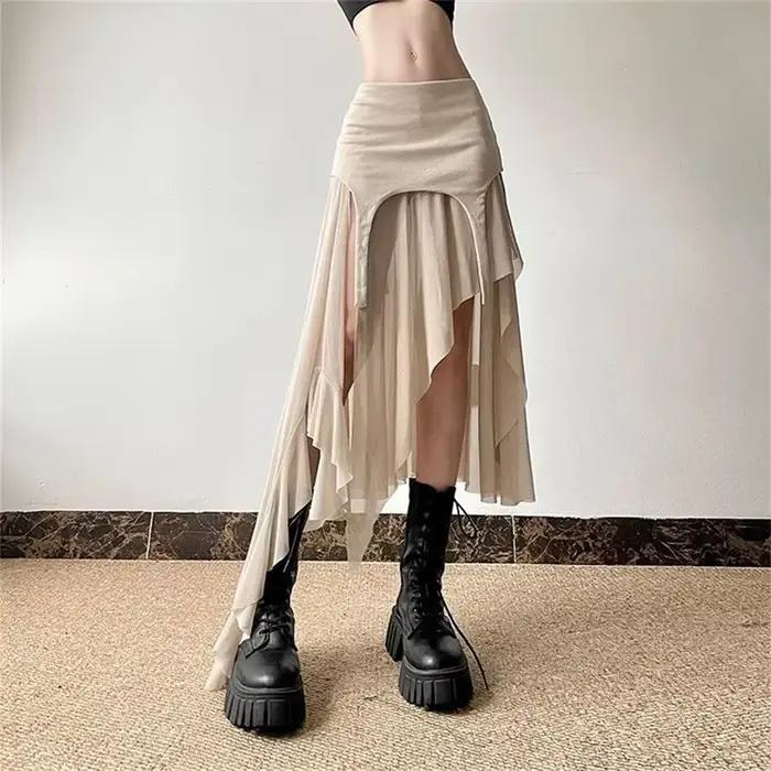 Jupe à volants irrégulière pour femmes