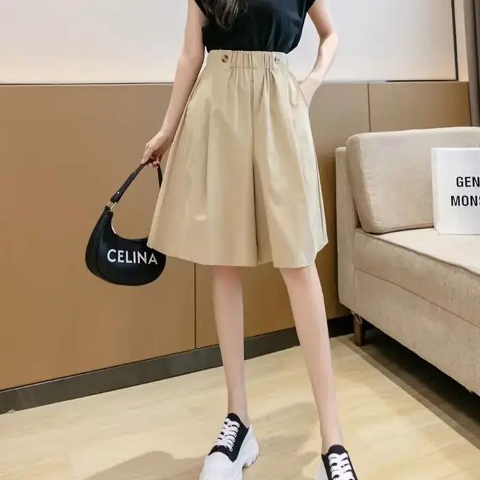 Bermuda demi-jupe pantalon court femme genou longueur Shorts pour femmes mi Culotte élégant chaud élasticité mode vêtements 2025 pas cher