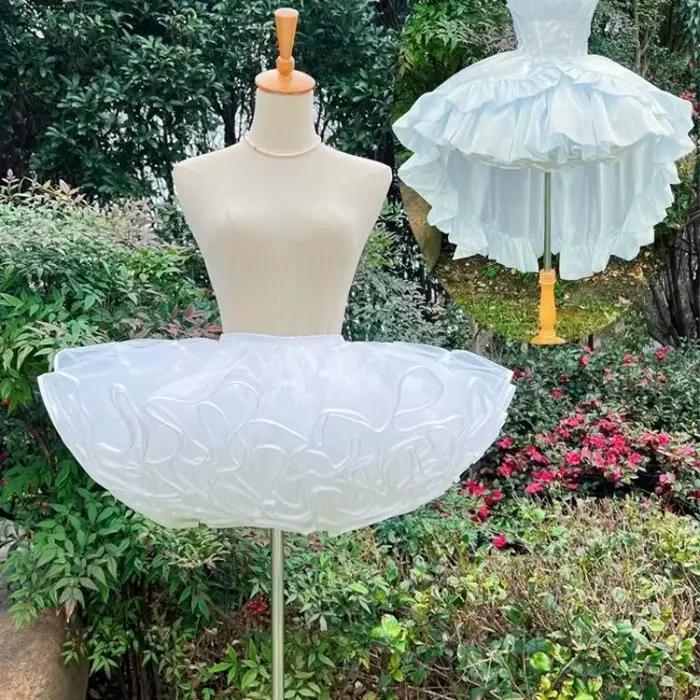 MAGOGO blanc noir court Super moelleux Lolita sous-jupe 30CM canard fesses Tutu jupe soutien désossé doux gaze nuage jupons