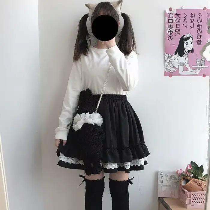 Kawaii dentelle Lolita jupe femmes Y2K Harajuku Mini jupe plissée décontractée Vintage à volants Patchwork taille douce fille Streetwear jupes