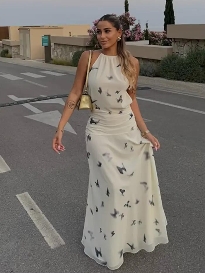 Robe longue sans manches pour femmes