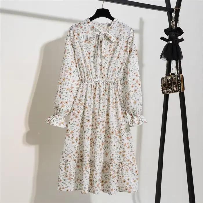 Robes mi-longues à manches longues pour femmes