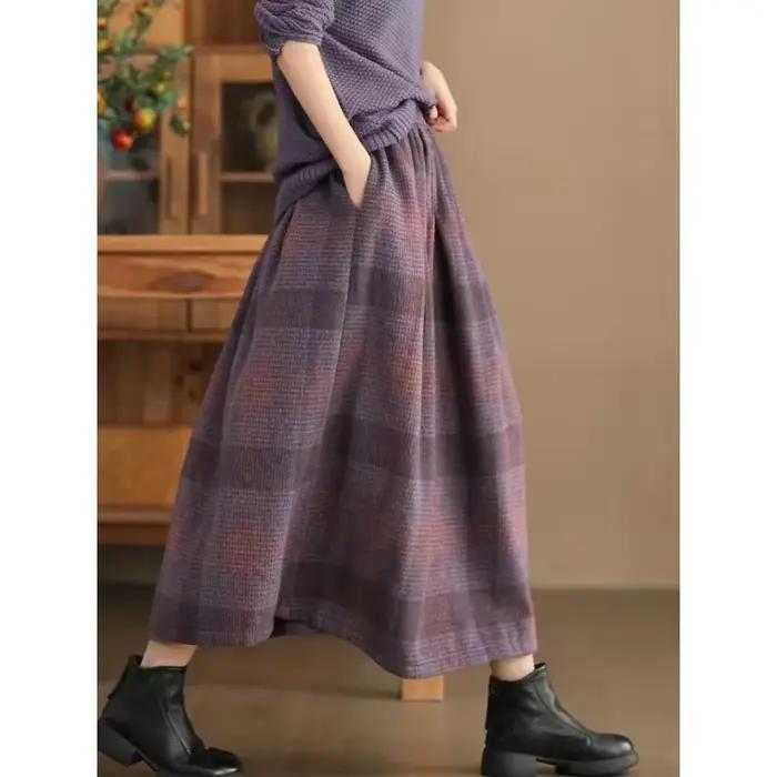 Jupe mini en laine à carreaux chaudes