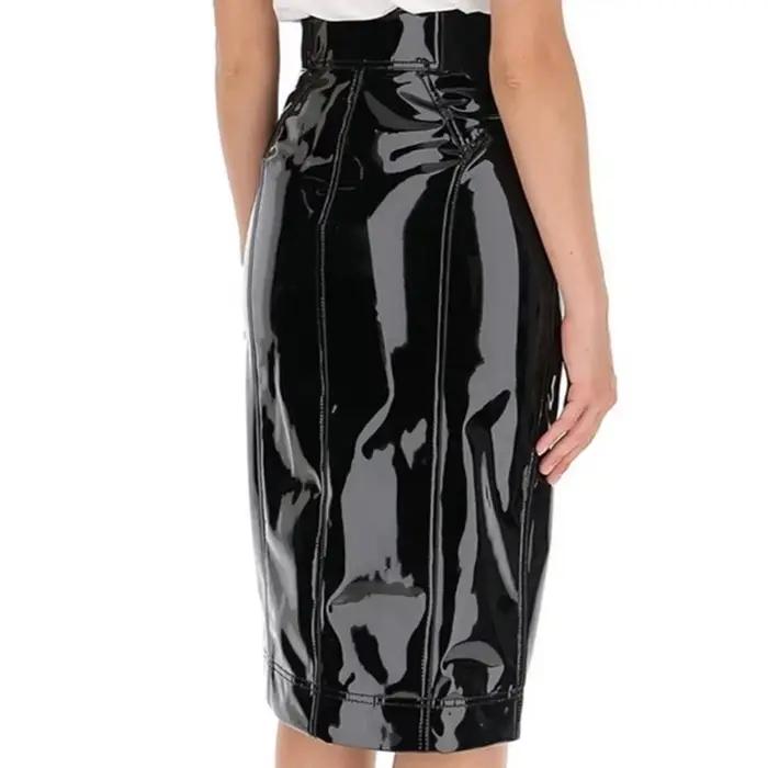 Jupes gothiques en cuir verni brillant pour femmes