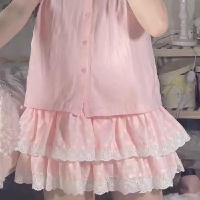Jupe plissée à volants en dentelle polyester pour femmes, taille haute Y2K, gothic, mini, trapèze, points, arc, élégante, mode, soirée, anniversaire