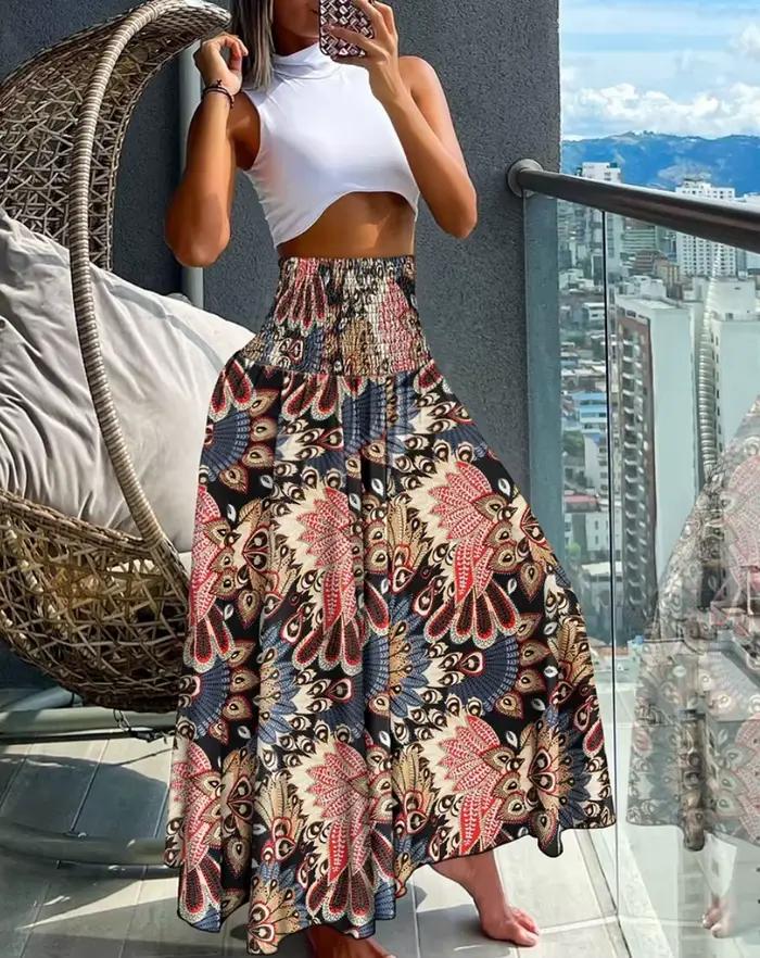 Jupe longue en coton pour femmes