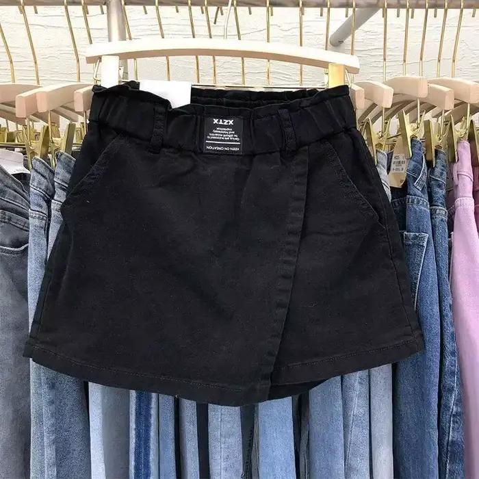 Jupe blanche femmes taille haute coton été
