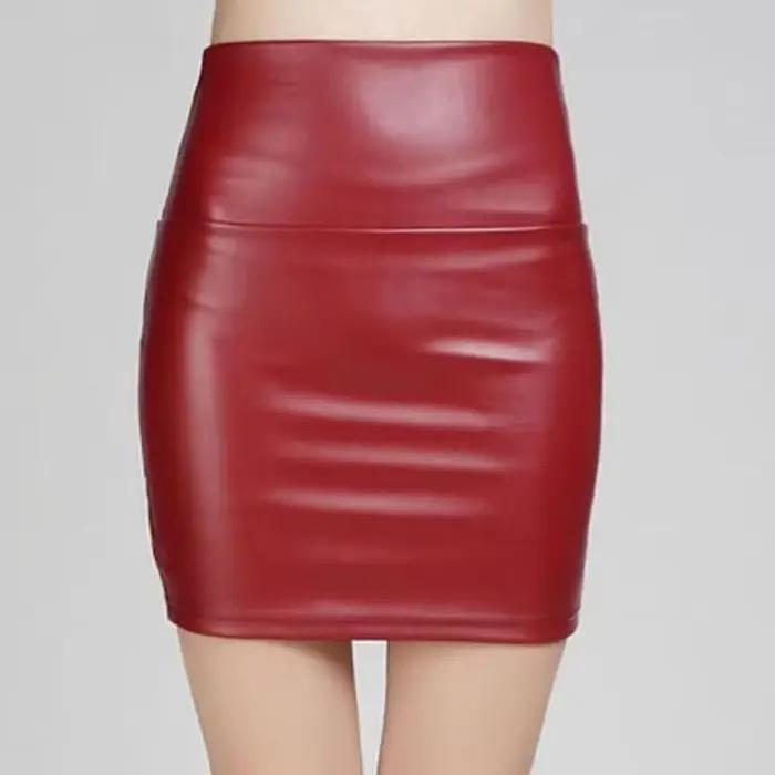 Nouvelle jupe en cuir pour femme