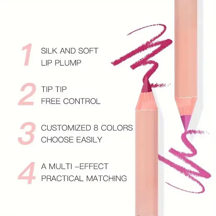 Crayon à lèvres imperméable, 6 couleurs, longue durée, naturel, teinte de Contour rouge, Sexy, rouge foncé, rose, mat