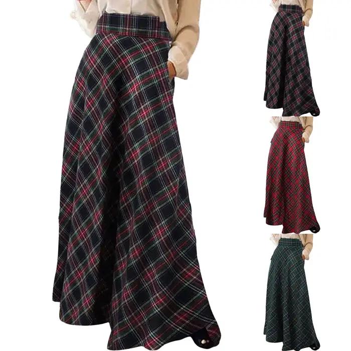 Vintage gris jupe plissée pour femmes