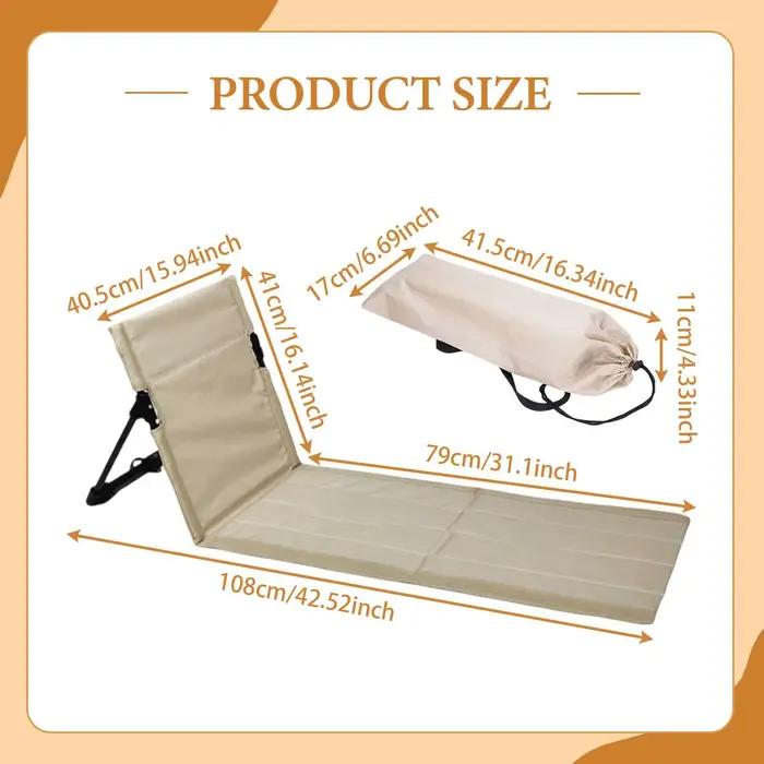 Chaise de plage pliable, tapis de relaxation, siège de sol portable avec dossier, siège bas pour bronzer, pour adultes, pelouse, jardin, randonnée