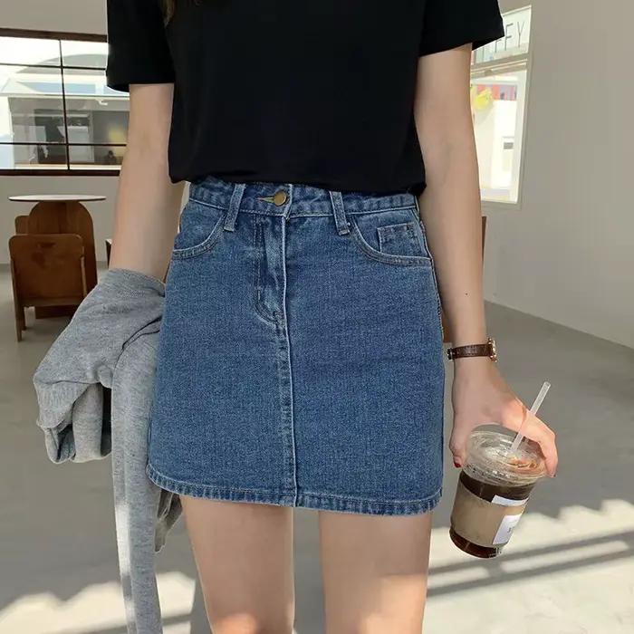 Jupe courte amincissante taille haute