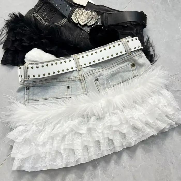 Jupe courte en jean Y2K vintage style Spicy Girls