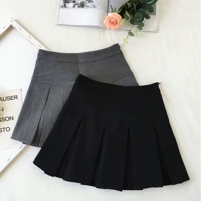 Mini jupe plissée taille haute pour femme