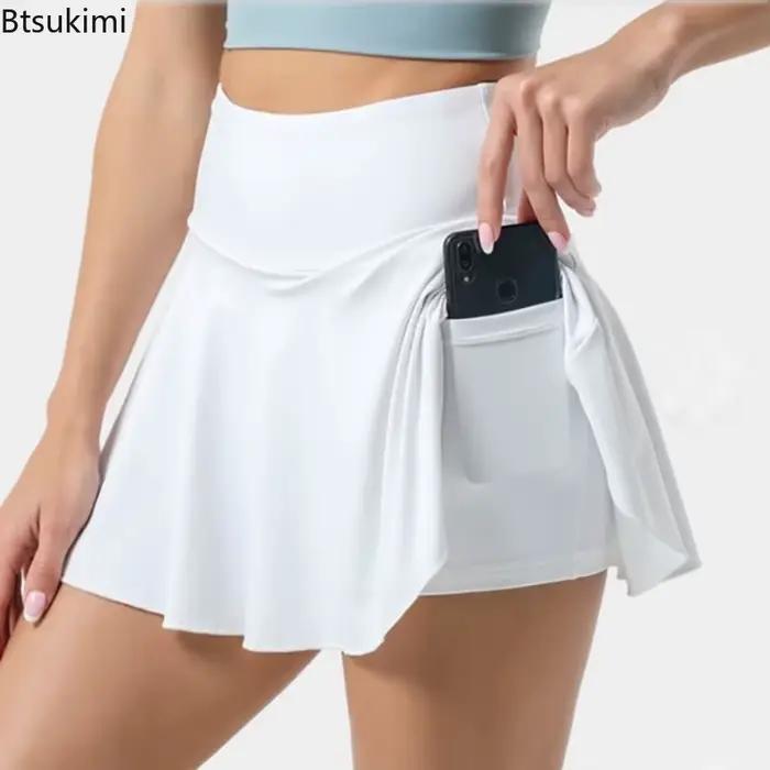 Nouvelle jupe de tennis taille haute pour femme