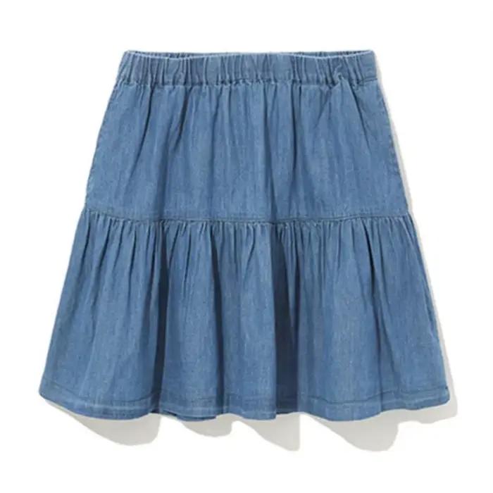 Jupe à volants en denim pour filles