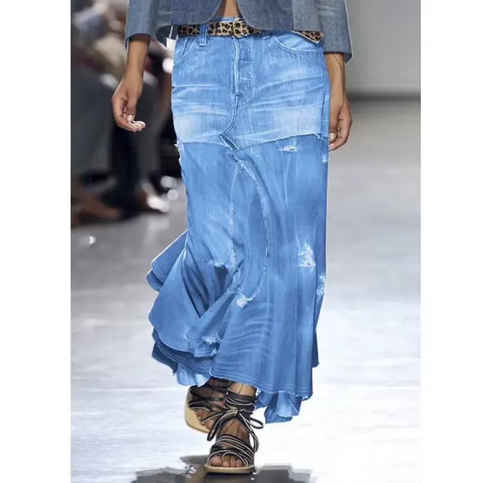 Jupe longue en jean Denim pour femme