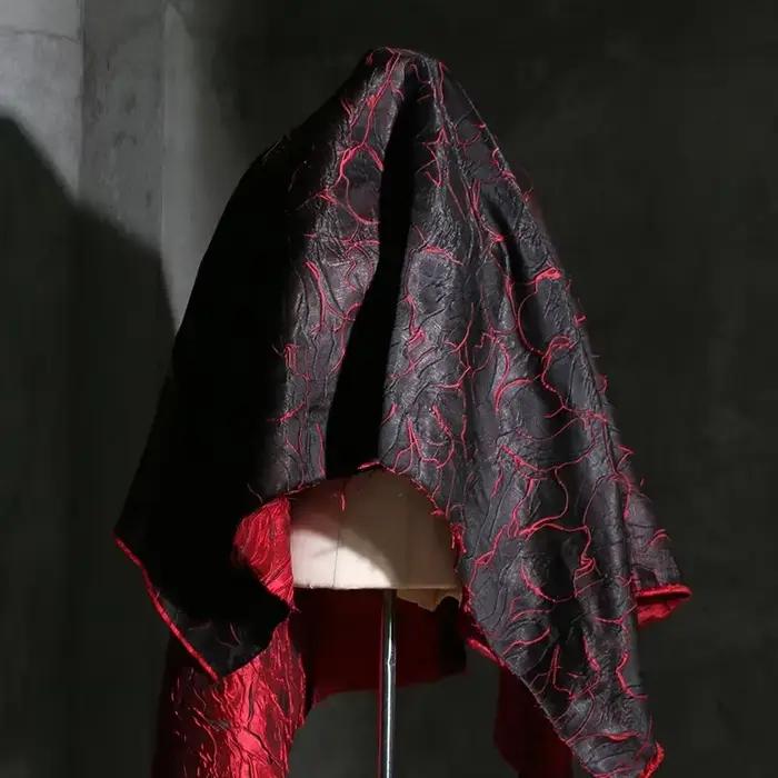 Jupe en tissu jacquard plissé double face
