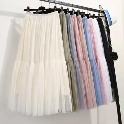 Jupe en maille transparente pour femme