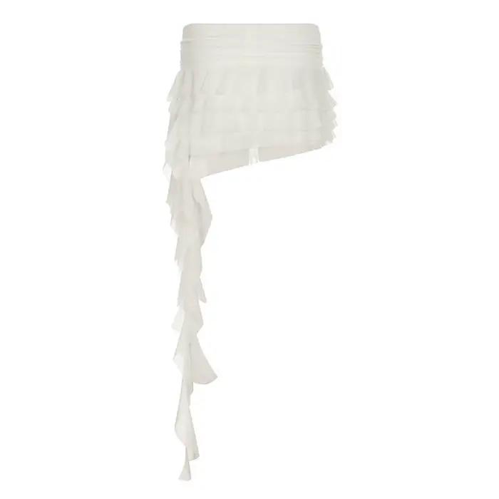 Mini jupe taille haute en maille pour femmes