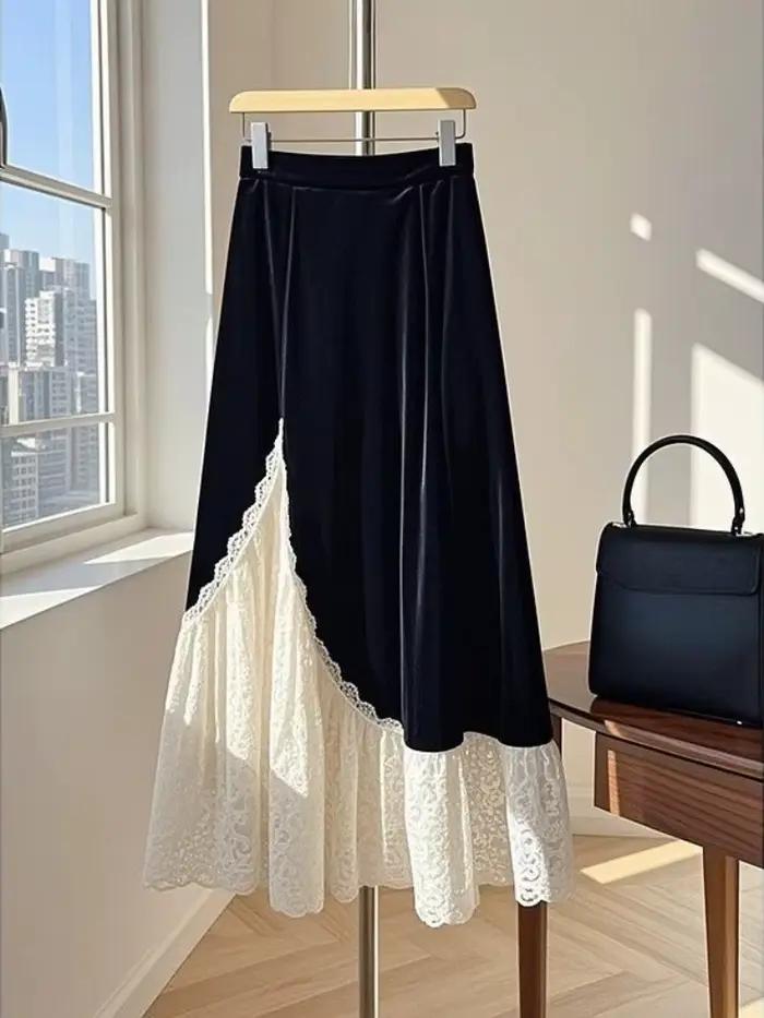 Jupes longues plissées Vintage Y2k, style français élégant, coupe trapèze, Design parapluie, vêtements à la mode coréenne, printemps