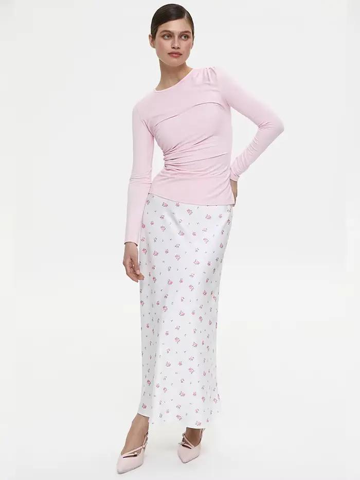 Jupe longue taille haute pour femme