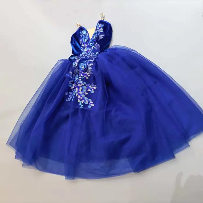 Robe longue bleue de ballerine pour adultes