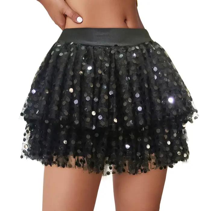 Femmes paillettes mode a-ligne jupe