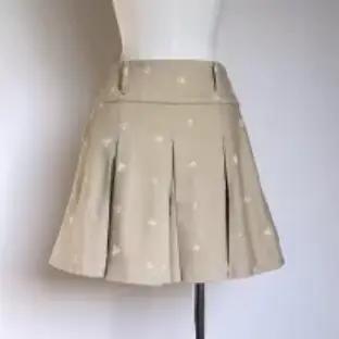 Jupe plissée élégante brodée style japonais pour femme