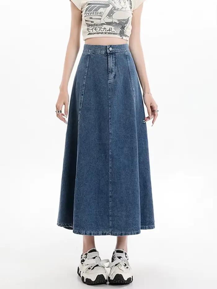 Jupe longue en jean pour femme