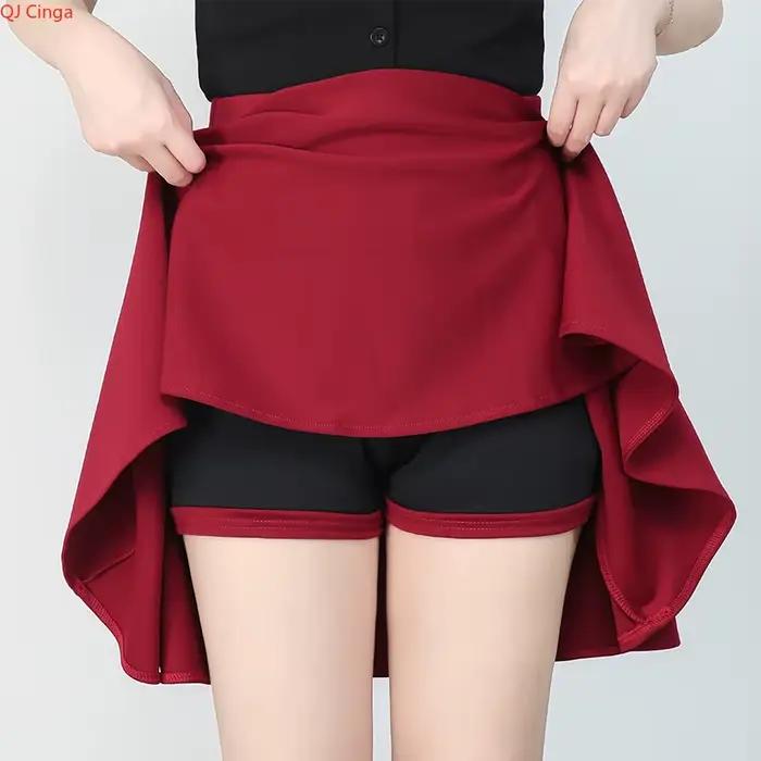 Jupe extensible rouge pour femme