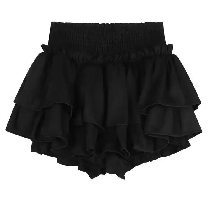 Jupe noire à volants pour femme