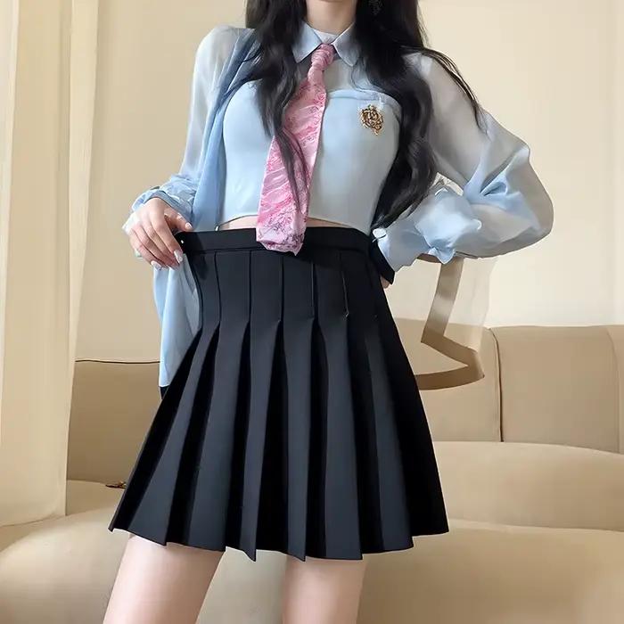 Jupe plissée à taille élastique