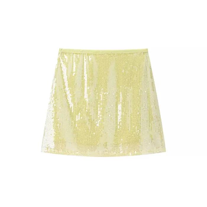 Mini-jupe brillante à sequins pour femme