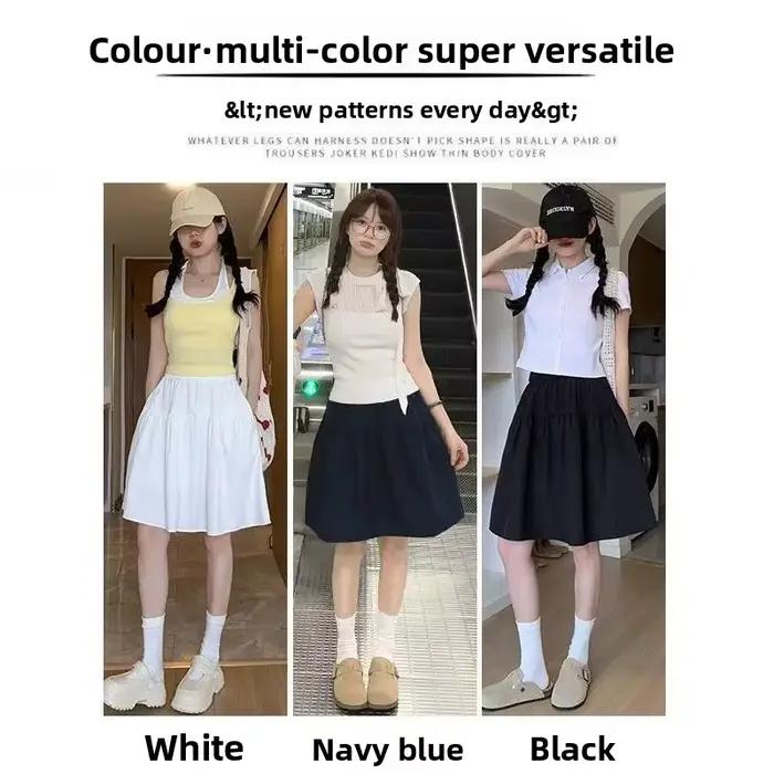 Mini-jupe décontractée à taille élastique pour femme