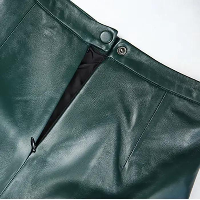 Jupe Longue Midi en Cuir group pour Femme