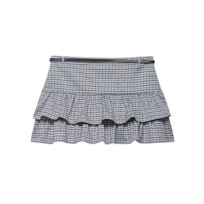 Jupe-culotte à carreaux style collège français Printemps/Été 2026