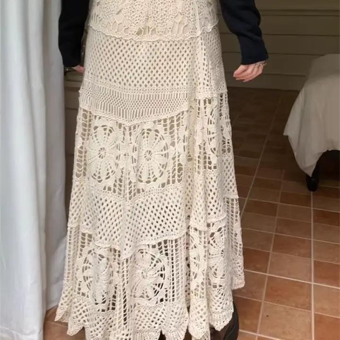 Jupe rétro creuse en Crochet